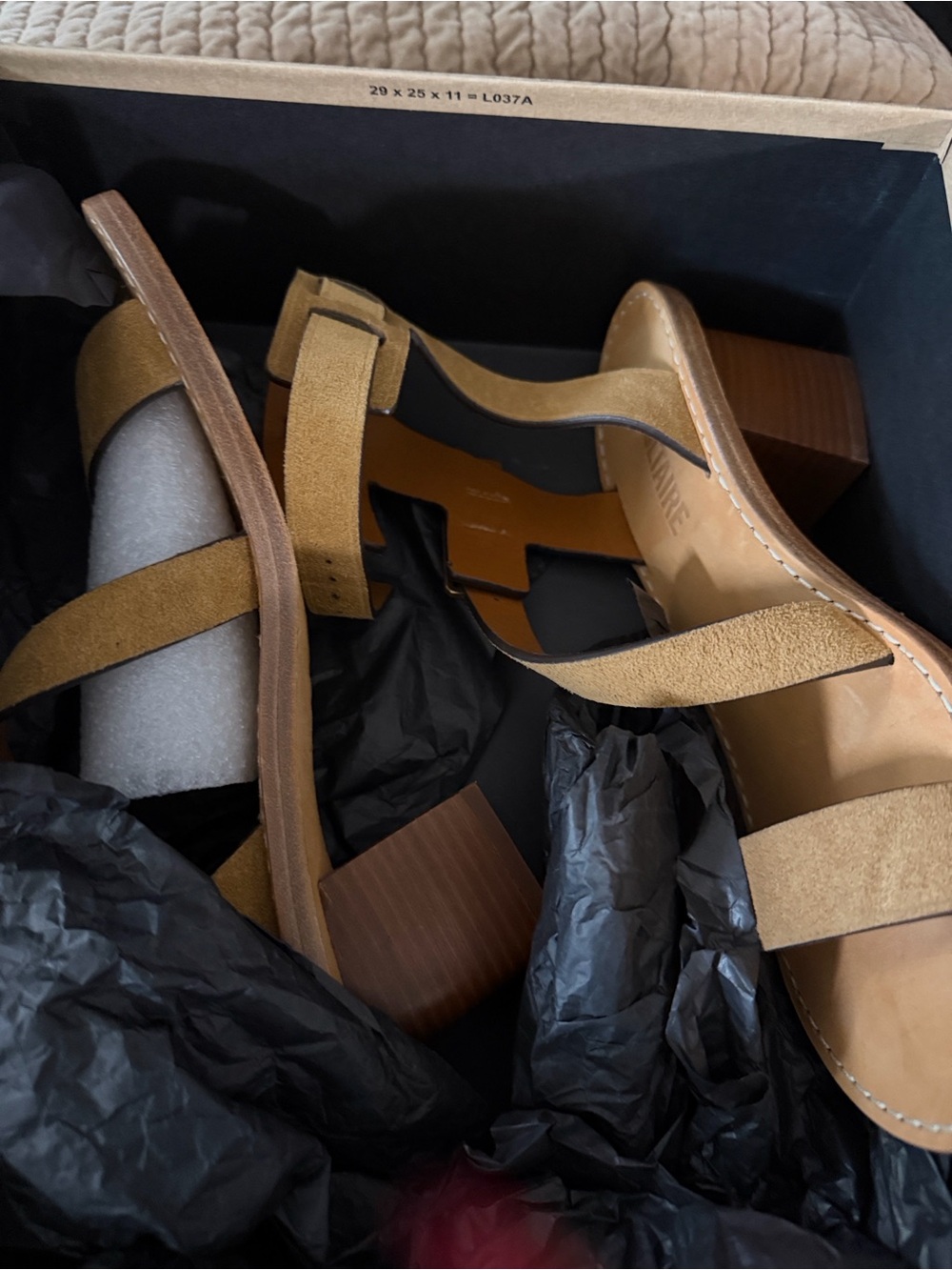 Zadig & Voltaire Tan Suede Double-Buckle Block Heel Sandal - Picture 4 of 4